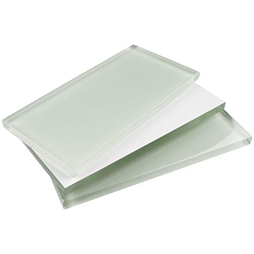 3x6 Inch Glass Subway Wall Tile - White Bathroom & Kitchen Backsplash Tile (5 Sq Ft Box of 40 Pieces, Crystal White) | Perfect for Shower Walls, Kitchen Splashbacks & Home Renovation Projects