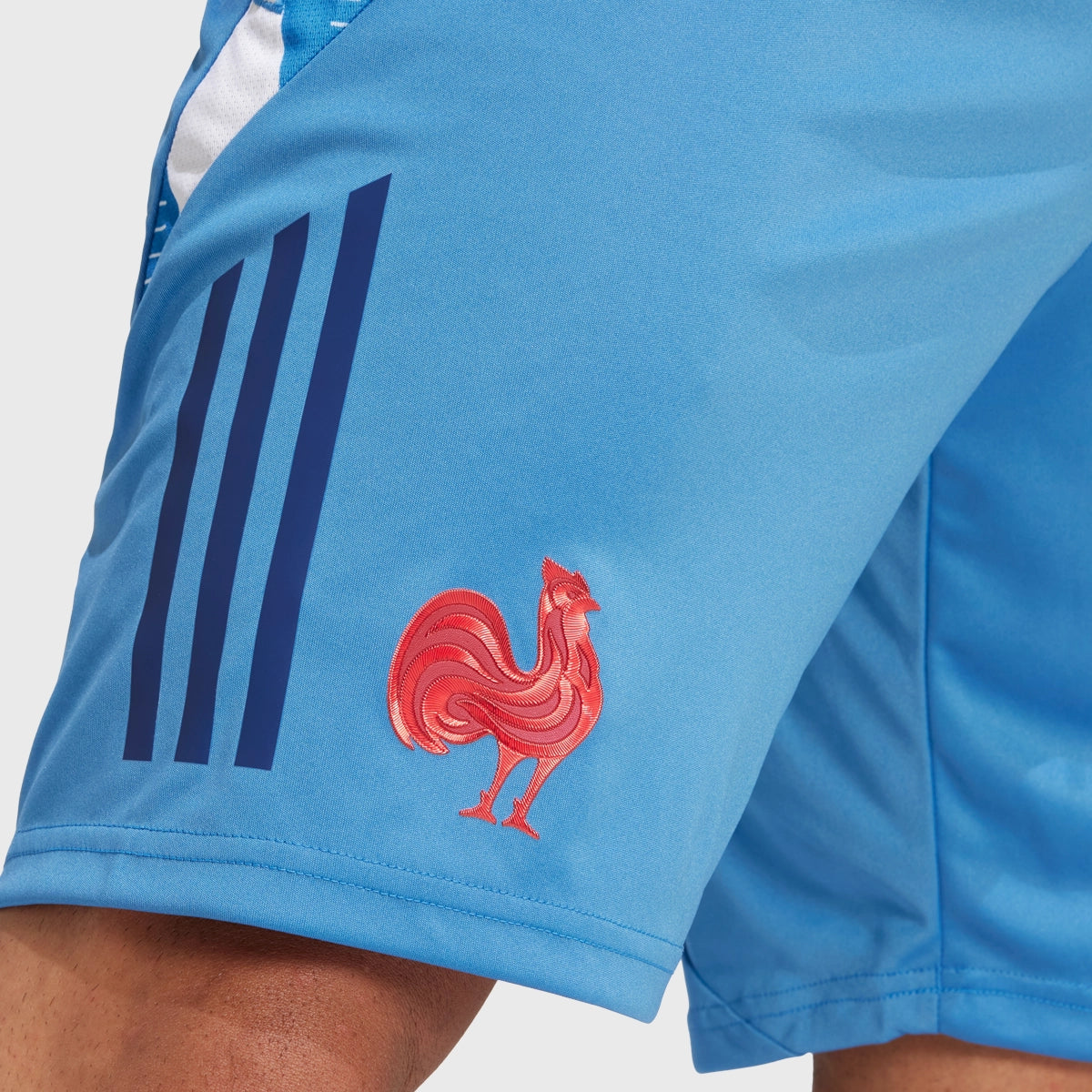 Adidas France Rugby Gym Shorts for Men - Focus Blue - Breathable & Comfortable Workout Shorts for Running, Training & Sports