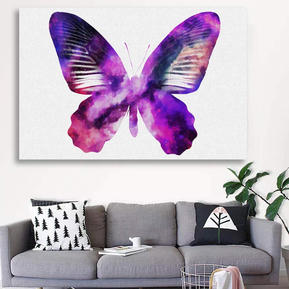Beautiful Butterfly Giclee Canvas Wall Art - 12x18 Inches Handmade Painting for Bedroom, Living Room, Home Decor, Office & Gift Ideas