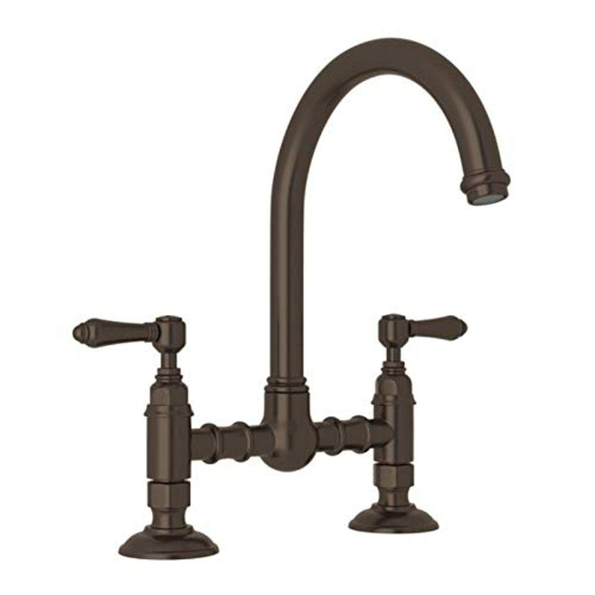ROHL A1461LMTCB-2 Tuscan Brass Kitchen Faucet - Pull-Down Sprayer, High Arc Design for Modern Kitchens, Perfect for Washing Dishes, Filling Pots & Daily Cooking Tasks