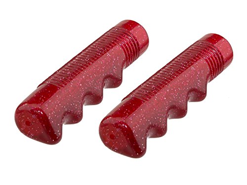 Lowrider Sparkle Flake Bicycle Grips - Red | Comfortable Bike Handlebar Grips for Cruiser, BMX & Mountain Bikes | Perfect for Urban Commuting & Off-Road Cycling