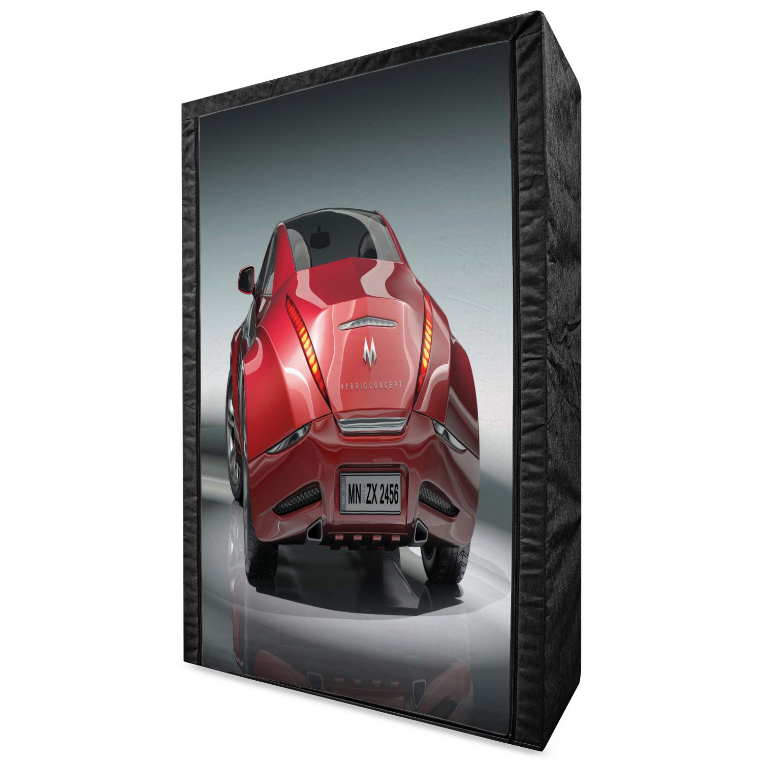 Ambesonne Portable Fabric Wardrobe with Red Sports Car Design - 42.5