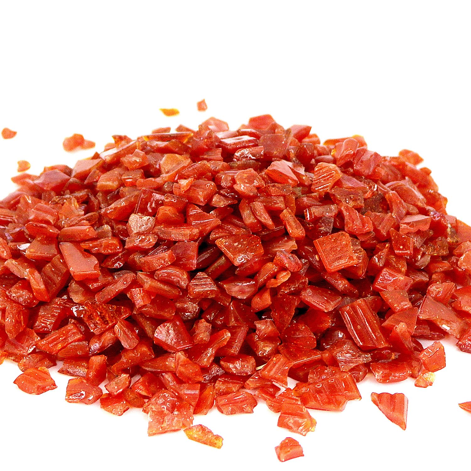 Crushed Fire Glass 6-9mm for Fire Pits, Resin Art & Home Decor - 1lb Red
