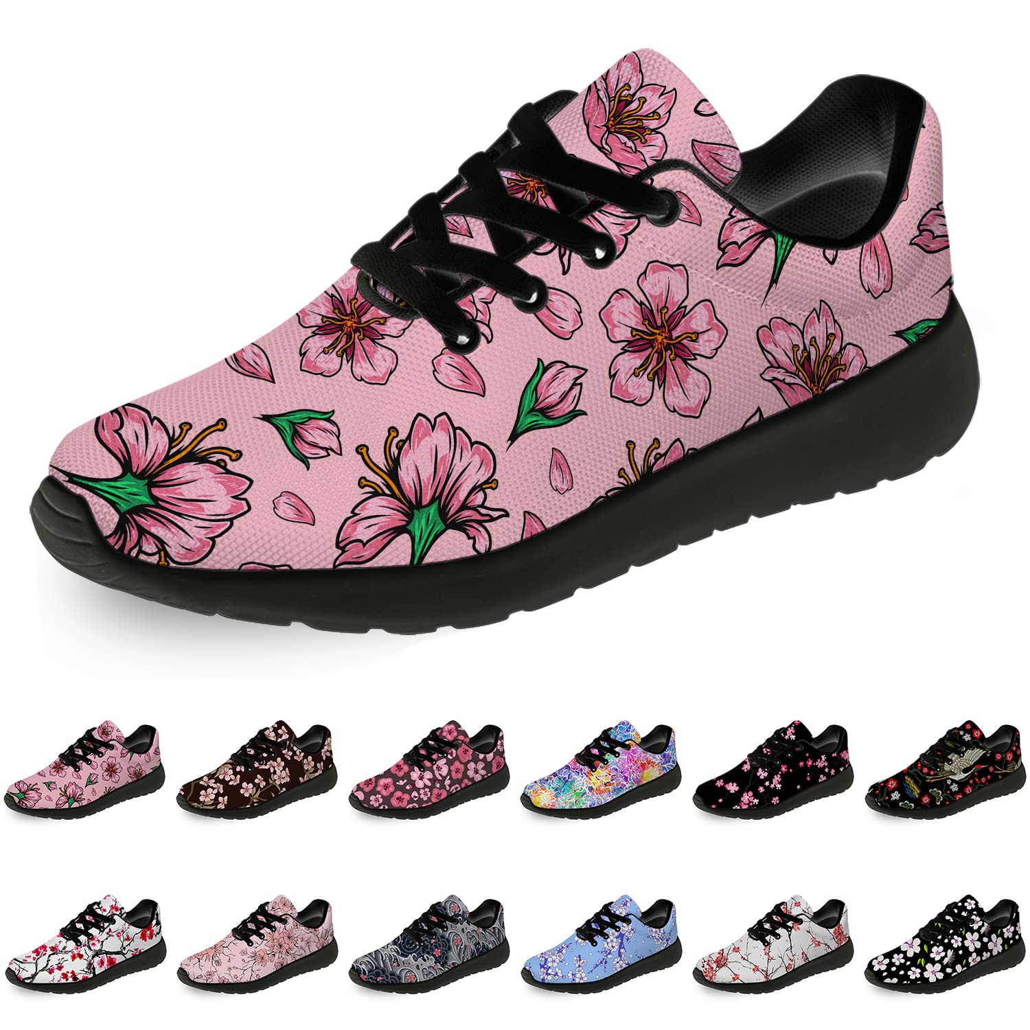 **Women's & Men's Cherry Blossom Running Sneakers - Lightweight Sports Walking Tennis Shoes with Floral Design - Perfect Gift for Her & Him - Ideal for Jogging, Gym Workouts & Casual Wear**