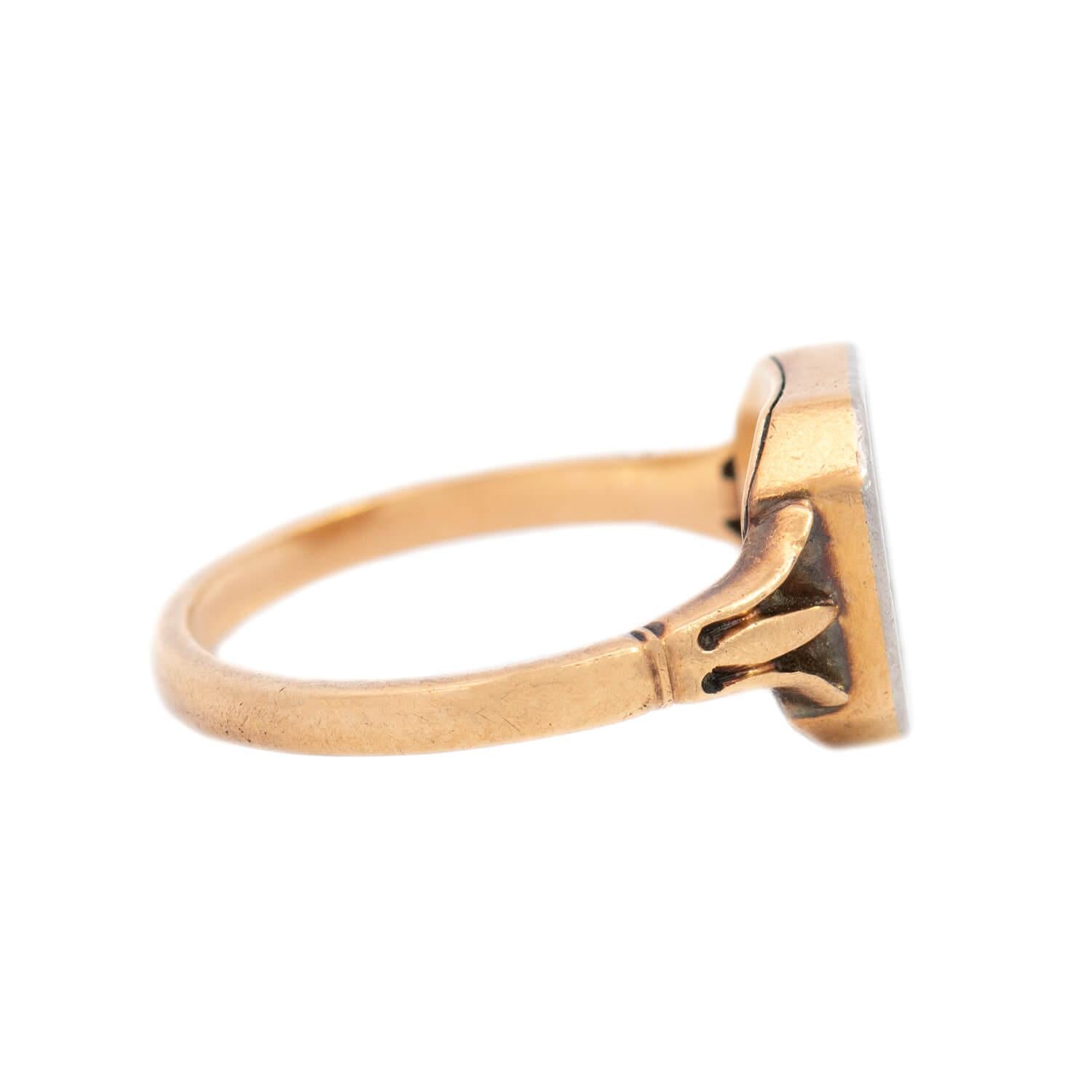 Exquisite Victorian 18K Gold Diamond & Enamel Cocktail Ring - Elegant Antique Jewelry for Women, Perfect for Weddings, Parties & Special Occasions