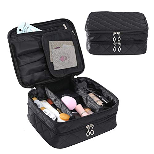 Professional Makeup Train Case with Adjustable Dividers - Waterproof Cosmetic Organizer with Brush Storage for Women & Men - Perfect for Travel, Salon, and On-the-Go Makeup Artists