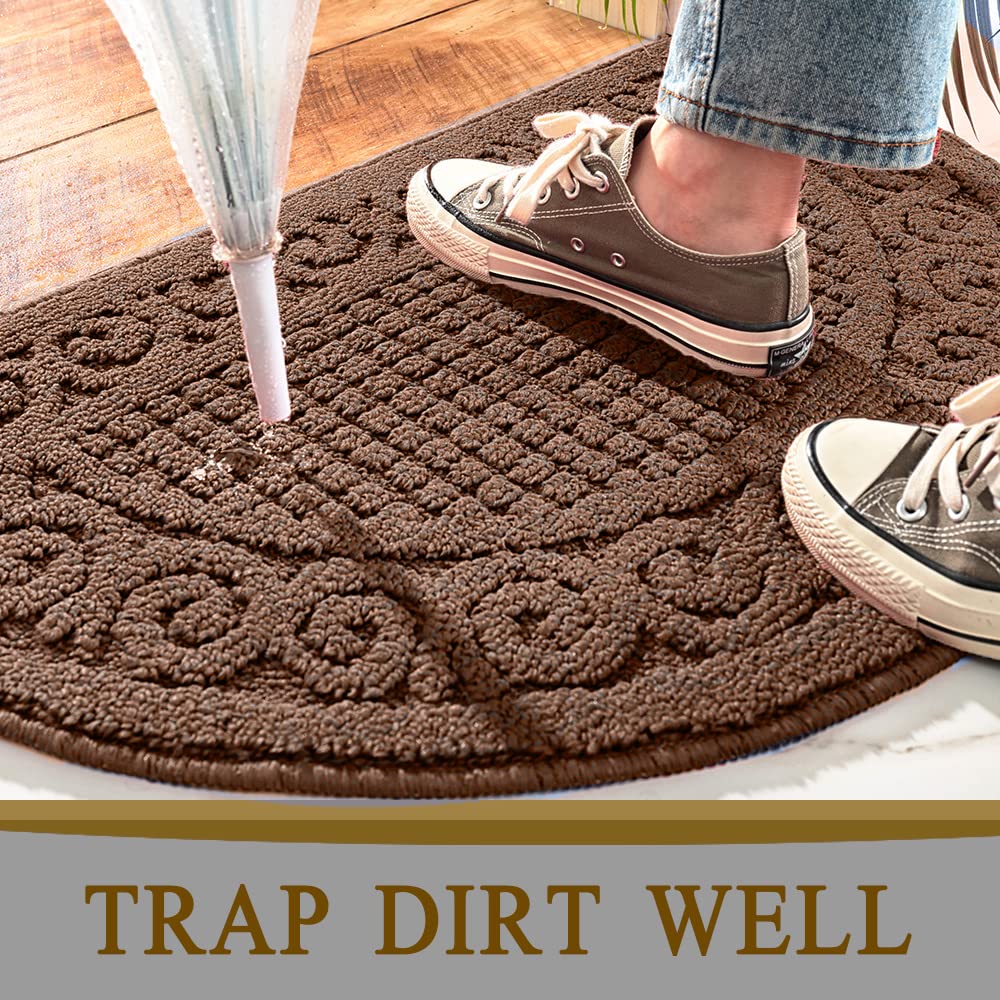 2 Pack Half Round Indoor Door Mat 18