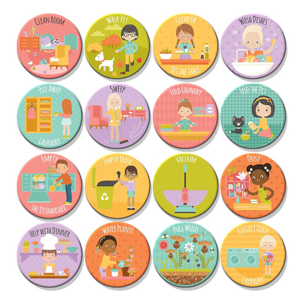 Jennakate Toddler Reward Chore Magnets with Pictures - Daily Routine & Behavior Chart for Kids - Perfect for Preschool Learning, Home Organization & Positive Parenting