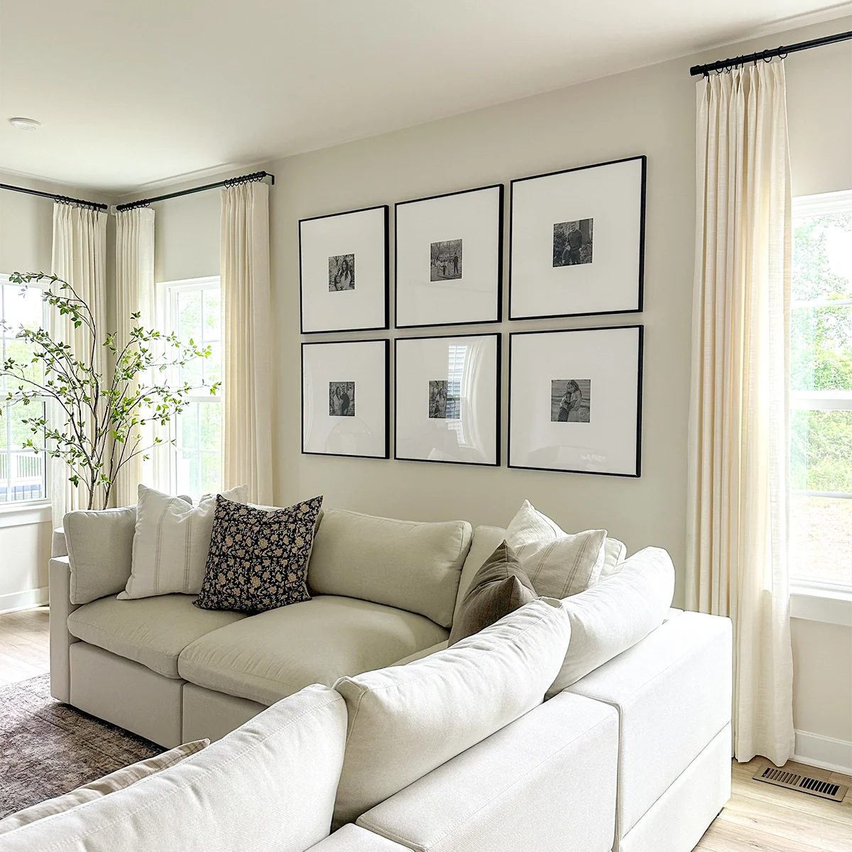 Pinch Pleated Blackout Curtains - 100% Linen Memory Trained Drapes in Natural Beige & White | Modern Custom Window Treatments for Living Room, Bedroom & Home Theater