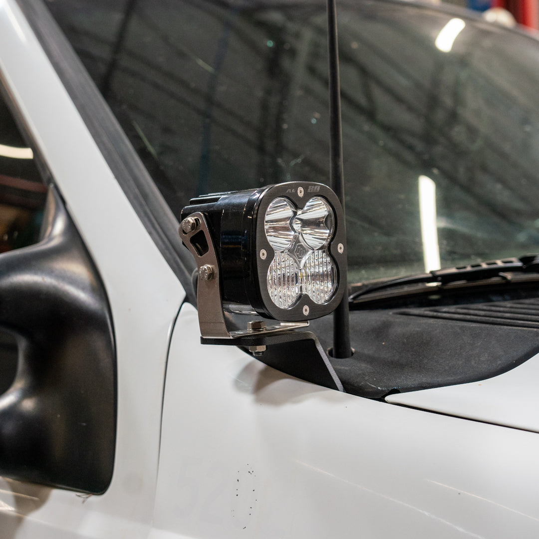 99-07 Ford Super Duty SDHQ Built A-Pillar Light Mounts | Heavy Duty Off-Road LED Light Brackets for Trucks | Perfect for Night Driving, Off-Roading & Work Sites