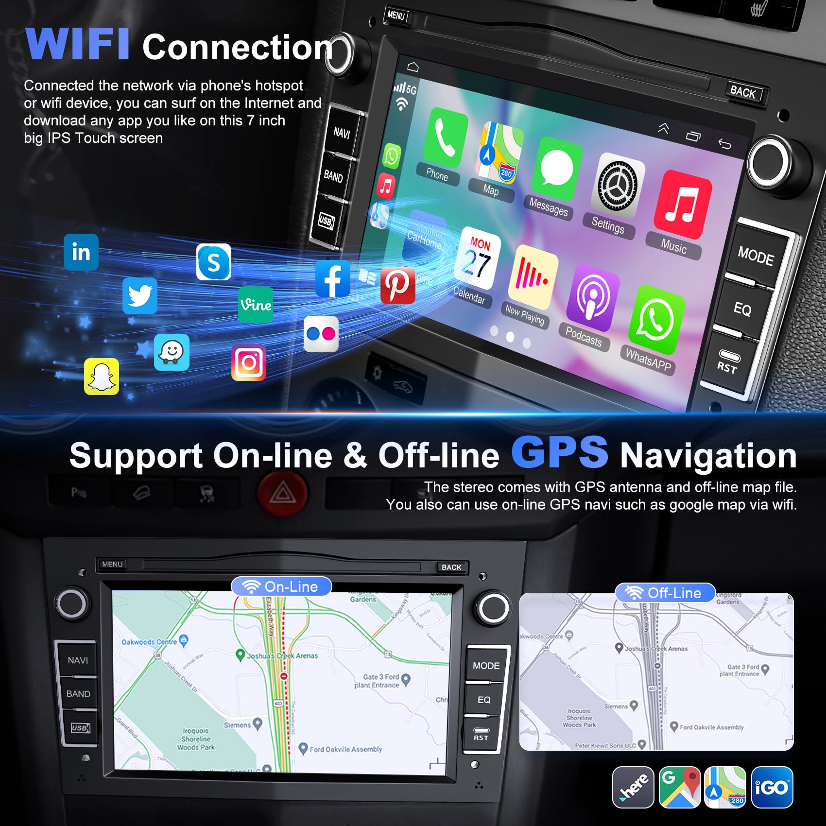 Android 13 Car Stereo for Opel/Vauxhall Corsa Astra Antara - 7 Inch 2GB RAM 32GB ROM Touchscreen Head Unit with Wireless CarPlay & Android Auto, Bluetooth, GPS, WiFi, Backup Camera & Voice Control - Perfect for Hands-Free Driving & Navigation