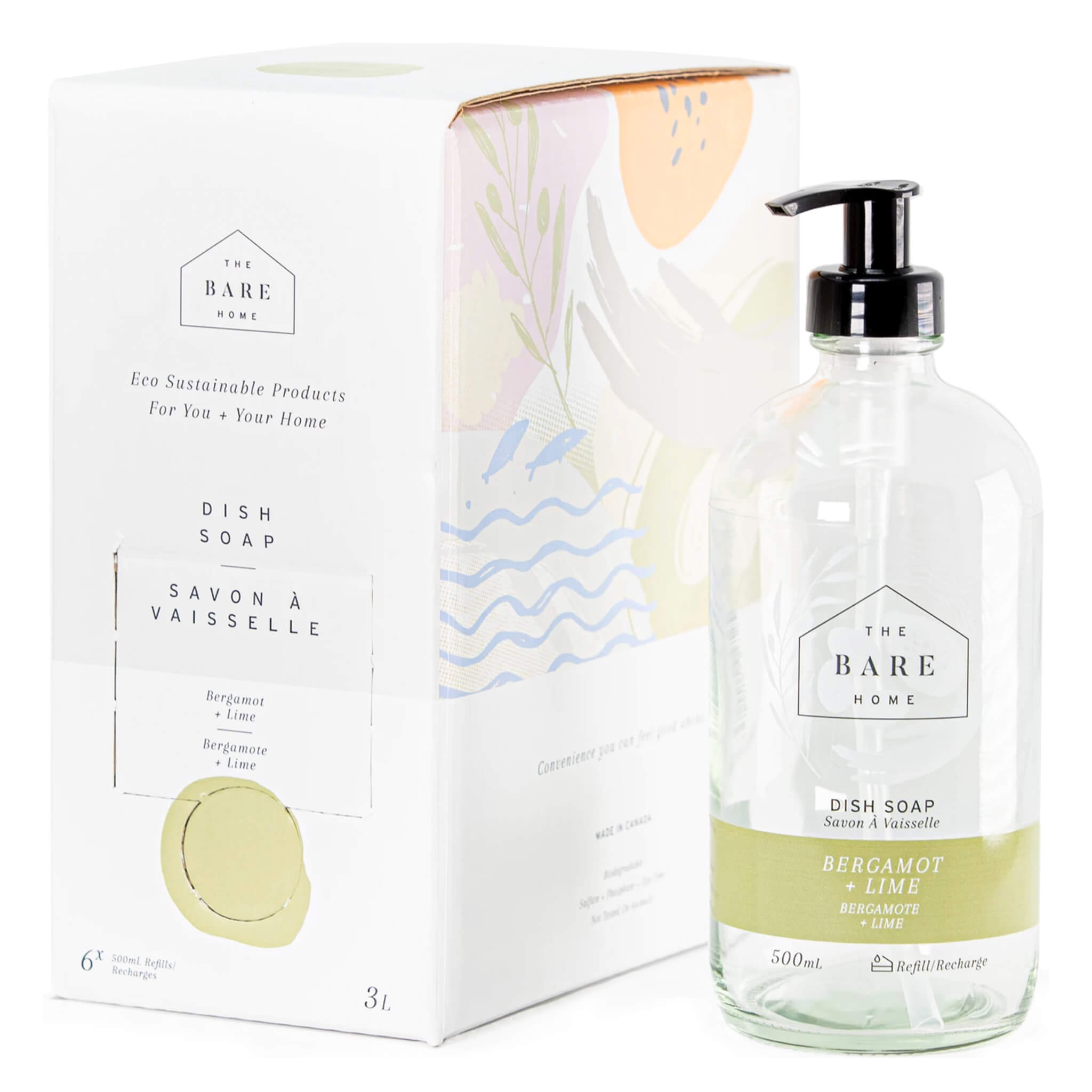 Bergamot & Lime Dish Soap - Natural Citrus Scented Hand Dishwashing Liquid for Kitchen Cleaning | Perfect for Washing Dishes, Pots, Pans & Utensils