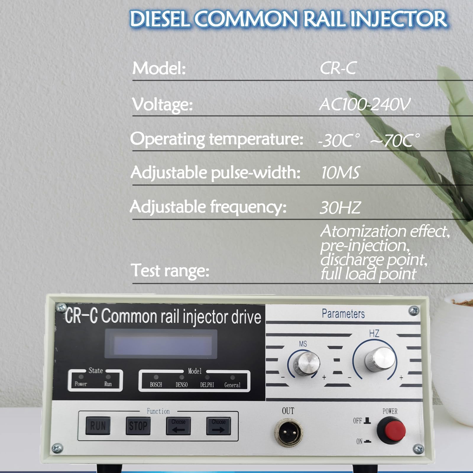 Professional Diesel Common Rail Injector Detector CR-C - Fuel Injector Service Tool & Tester for Diesel Engines | Diagnose & Repair Injectors for Trucks, Cars & Heavy Equipment