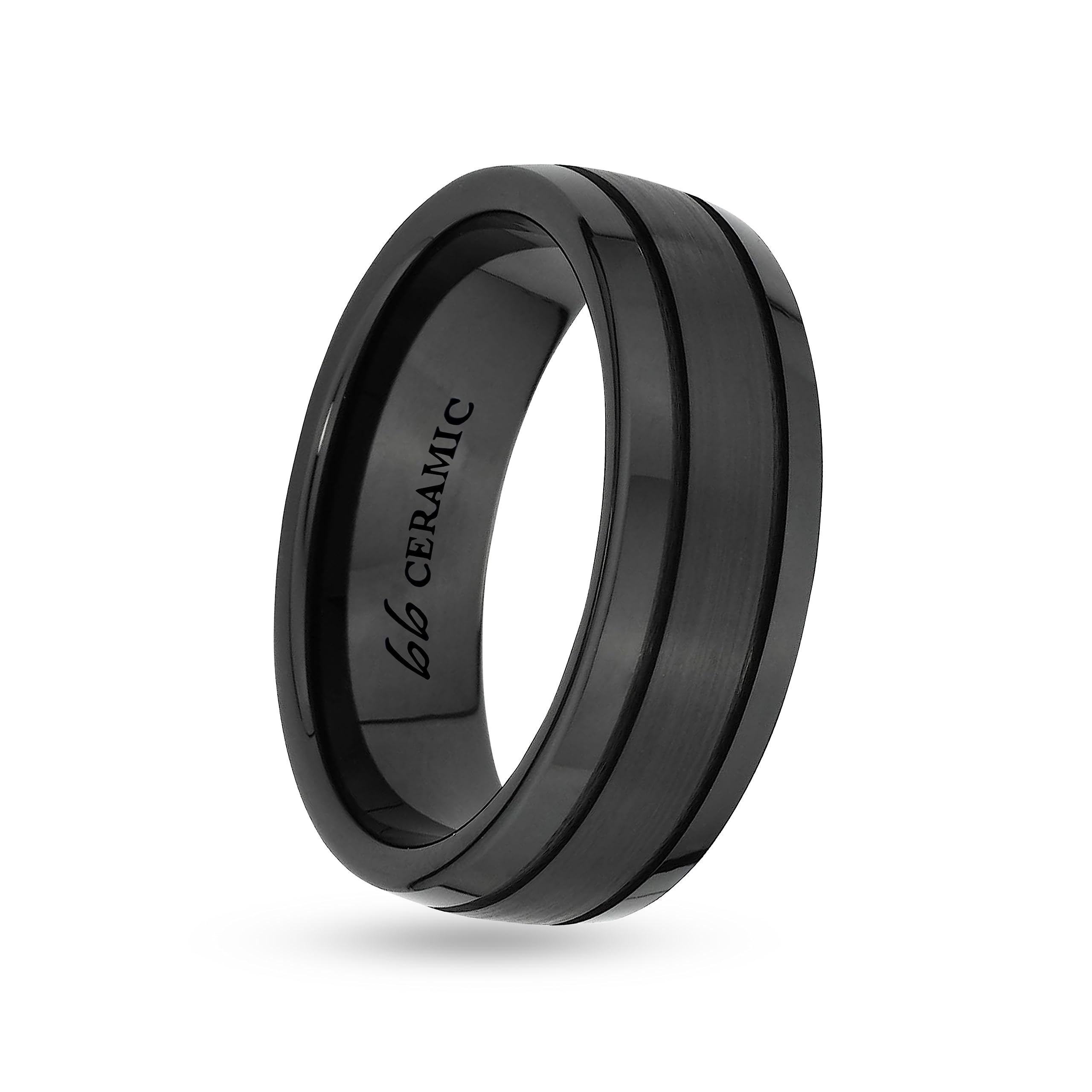 Boston Bay Diamonds Black Ceramic Unisex Comfort Fit Wedding Band & Fashion Ring for Men & Women - 6mm, 7mm, 8mm Width Options - Perfect for Weddings, Anniversaries & Everyday Wear