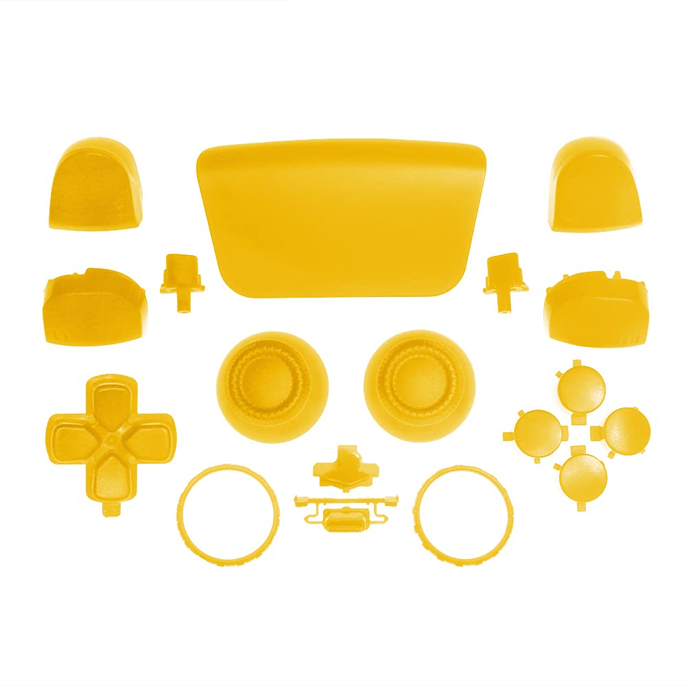 PS5 Controller Replacement Parts - Buttons, Thumbsticks & Triggers for Gaming (Yellow)