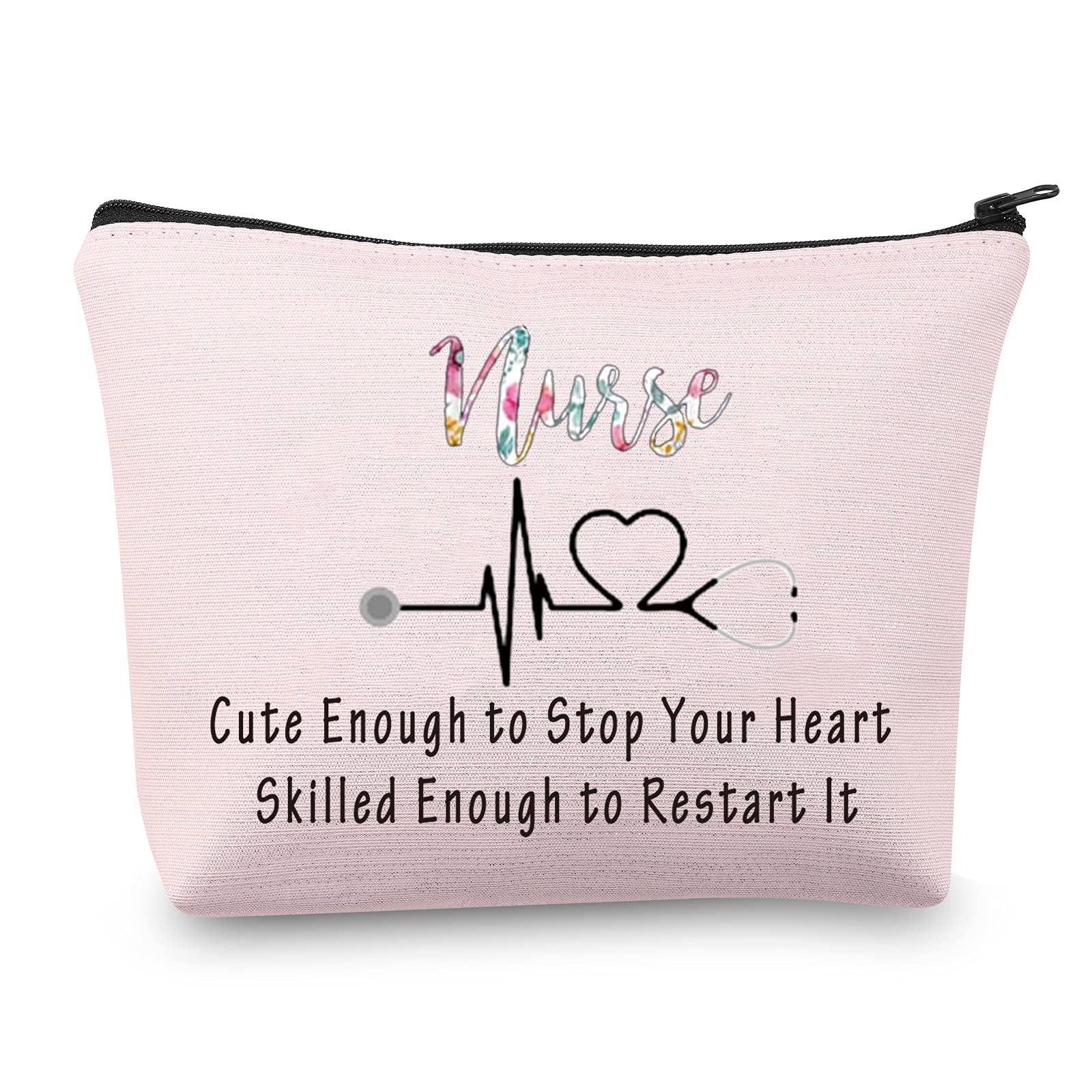 MBMSO Nursing Makeup Bags for Women - Cute Nurse Cosmetic Bag & Toiletry Travel Case - Perfect RN Gifts, Nursing School Supplies & Medical Professional Essentials (Ideal for Clinical Shifts, Hospital Work & Travel)