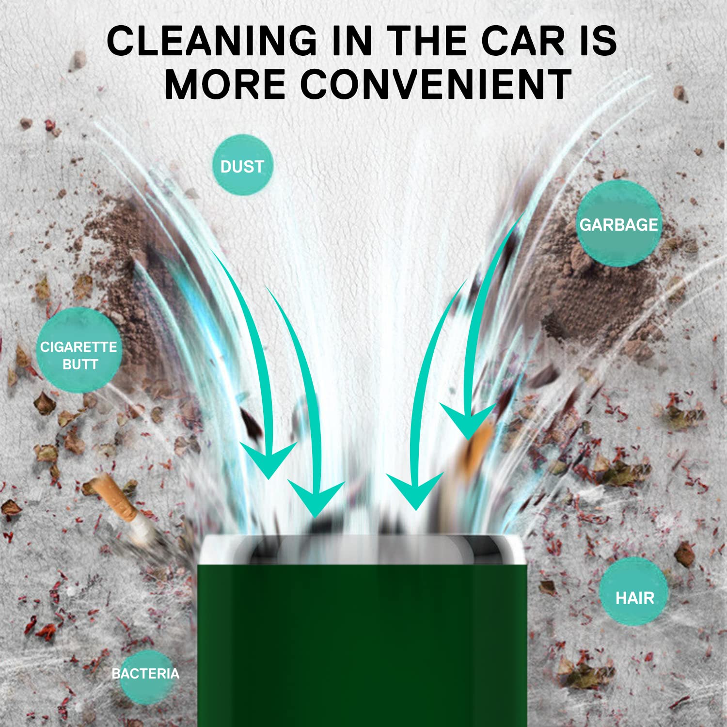Mini Cordless Handheld Vacuum Cleaner for Car & Home - Portable Rechargeable Car Vacuum, Lightweight & Powerful for Pet Hair, Carpet, Office - Quick Cleaning Anywhere (Green) - Perfect for Cars, Sofas, Stairs & Tight Spaces