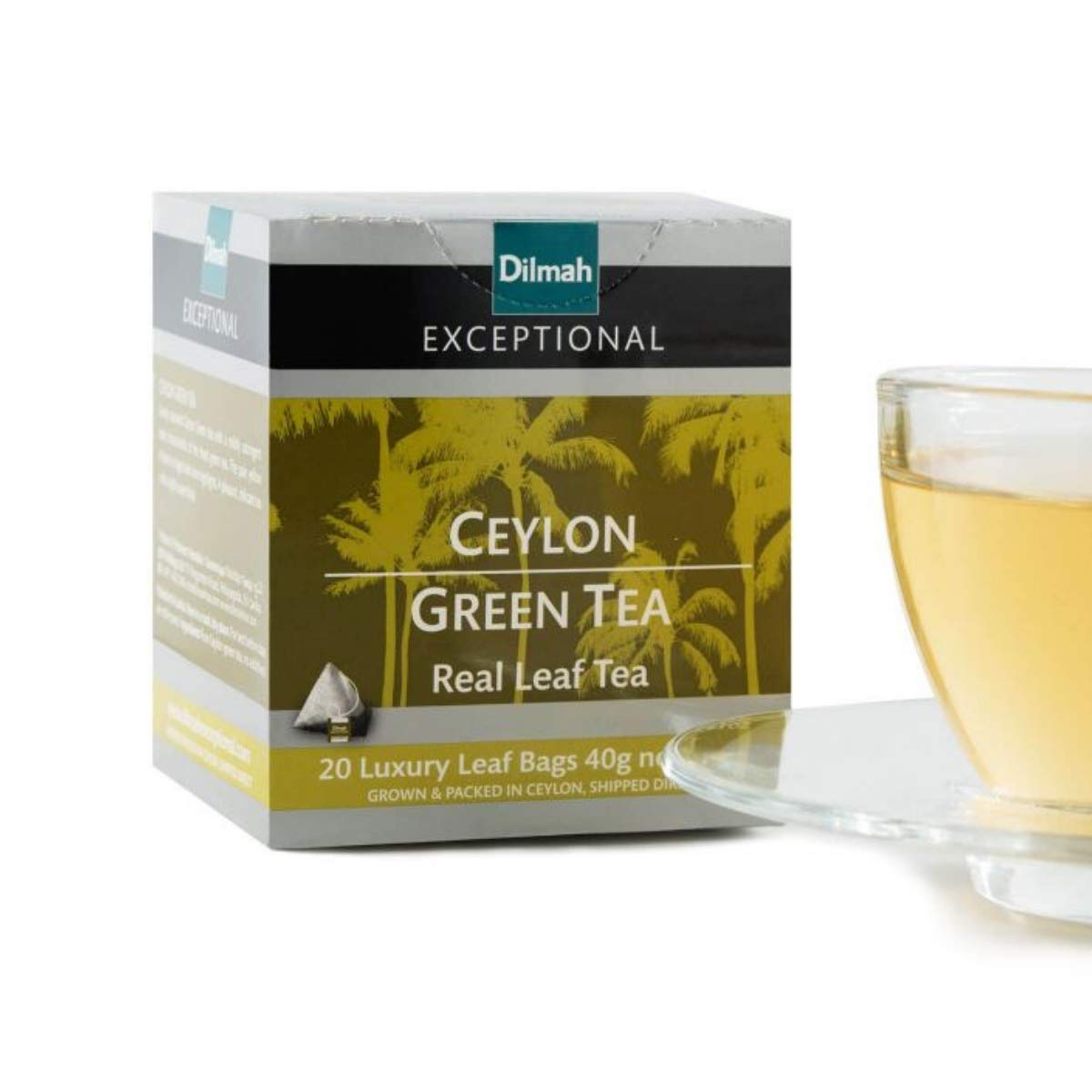 Dilmah Ceylon Green Tea - 60 Tea Bags (3 x 20 Bags) | Premium Pure Ceylon Green Tea in Luxury Leaf Bags | Perfect for Morning Boost, Afternoon Relaxation & Healthy Lifestyle