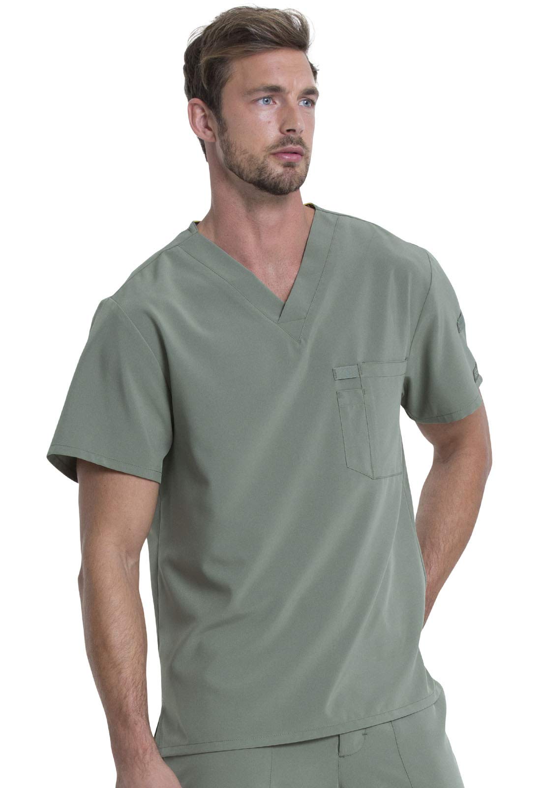 Dickies EDS Essentials Men's Scrubs Top - Tuckable V-Neck Work Shirt DK635 | Comfortable Medical Uniform for Doctors & Nurses | Hospital & Clinic Wear