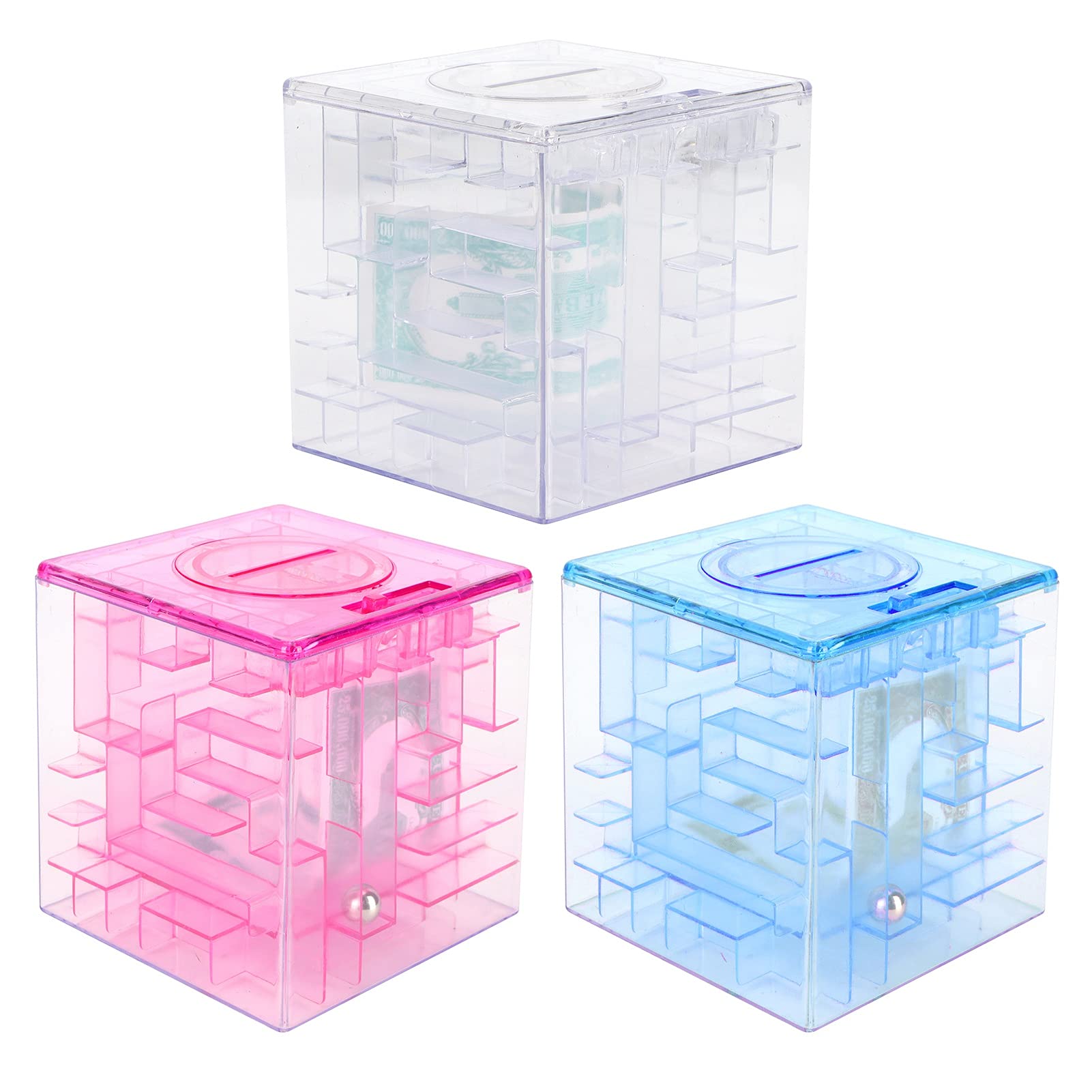 Money Maze Puzzle Box - Fun Brain Teaser Game for Kids & Adults | Unique Money Gift Holder for Birthdays & Parties (White) | Perfect for Gifts, Party Favors & Family Game Nights