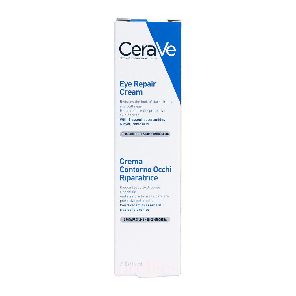 CeraVe Eye Repair Cream 14ml - Hydrating Under Eye Treatment for Dark Circles & Puffiness - Day & Night Use for Sensitive Skin | Perfect for Travel & Daily Skincare Routine
