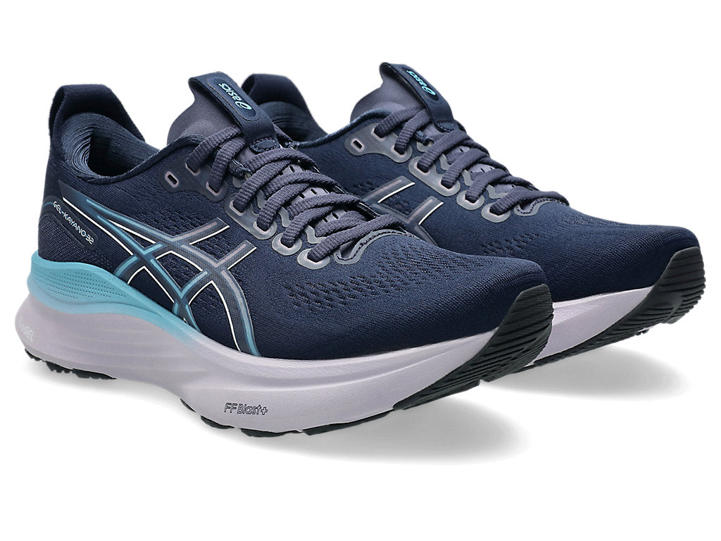 ASICS Women's GEL-Kayano 32 Running Shoes - 400 Midnight/Stillwater - Stability & Cushion for Long Distance Running, Jogging, Gym Workouts