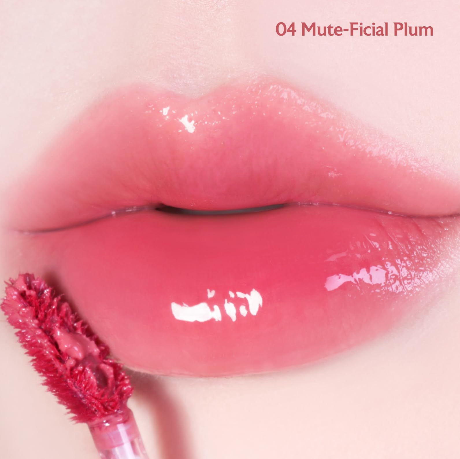 MILKTOUCH Jelly Lip Glow Tint - Hydrating Lip Gloss with Long-Lasting Moisture, Non-Sticky Lip Stain, Lightweight & Radiant Shine, Korean Lip Oil (04 Mute-Ficial Plum) - Perfect for Daily Wear, Date Night & Valentine's Gifts