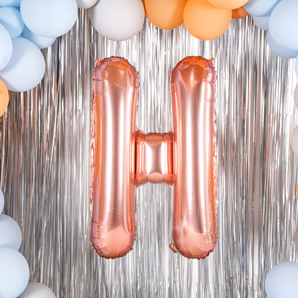 Balloonify Rose Gold Mylar Letter H Balloon - 40 Inch Large Foil Alphabet Balloon for Birthday Party Decorations, Wedding, Baby Shower & Anniversary Celebrations