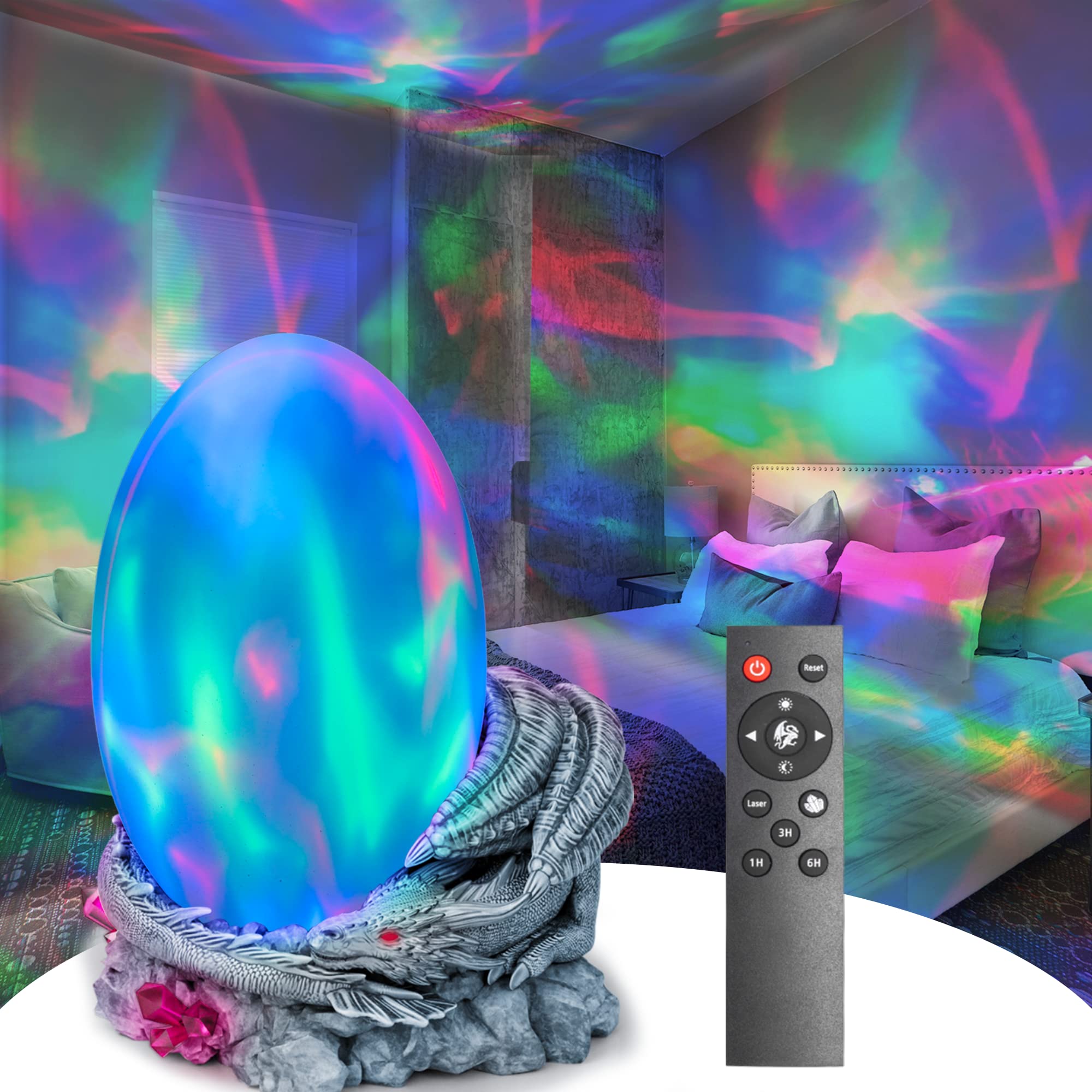 Dragon Aurora Night Light Projector - Stellar Art Decor for Bedroom, Bar & Gaming Room | Perfect Christmas Gift for Kids | Create a Magical Ambiance for Relaxation & Gaming