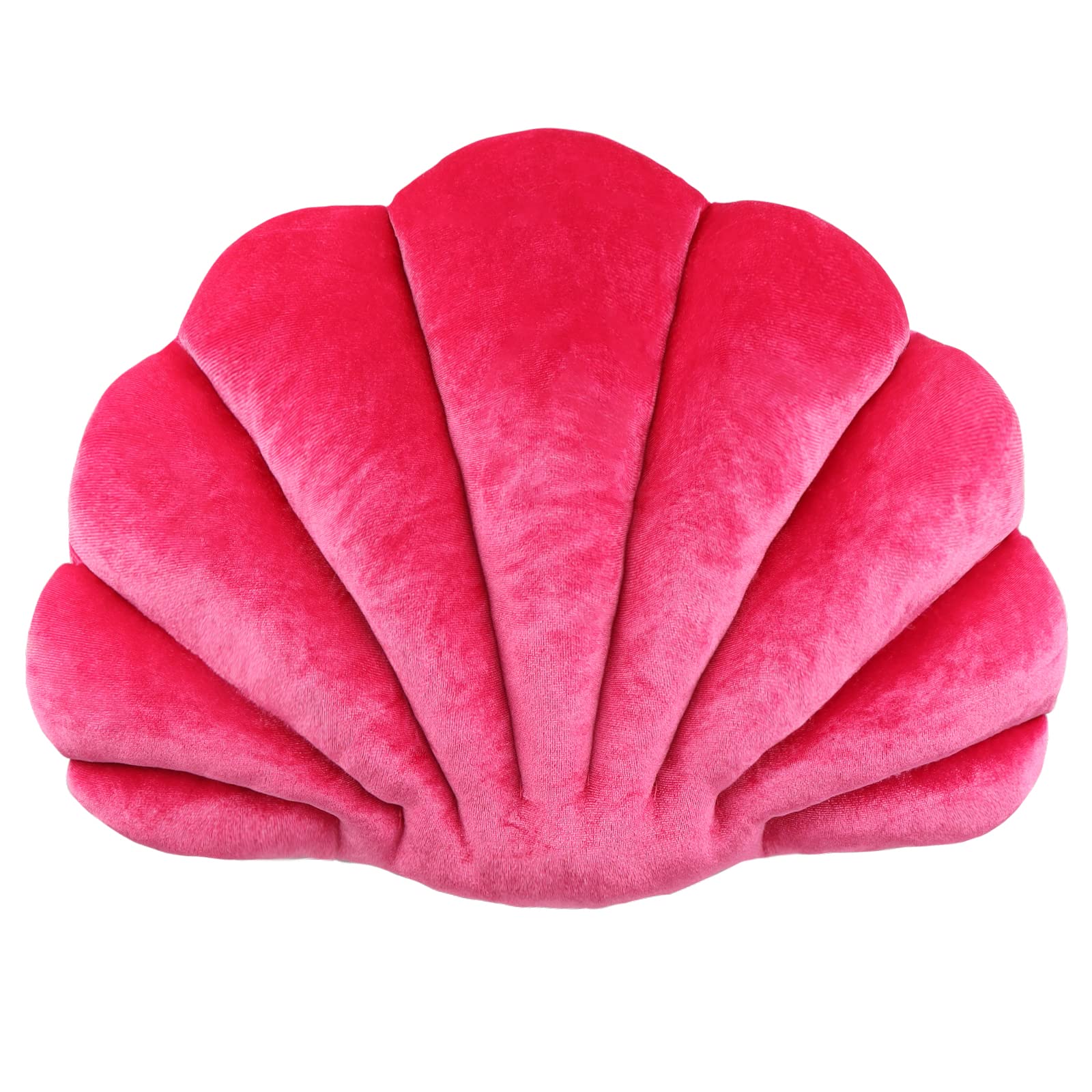 3D Velvet Seashell Shaped Decorative Throw Pillow - Soft Ocean Themed Cushion for Bed, Couch, Sofa & Chair (13.4x9.8 Inch) - Perfect for Beach House Decor, Girls Room & Coastal Home Accessories