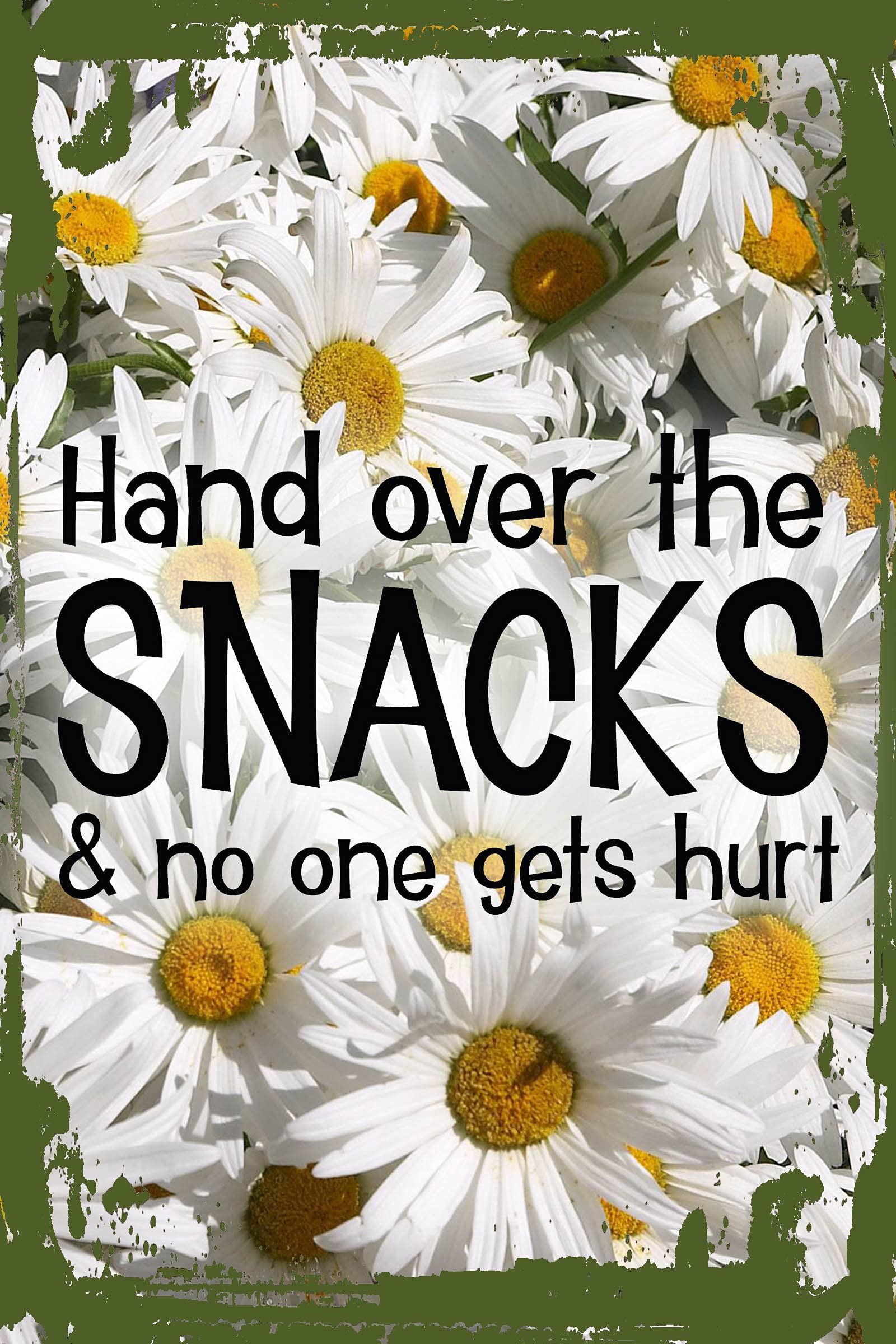 Funny Daisy Flower Wall Art - 8x12 Hanging Sign for Kitchen & Gifts