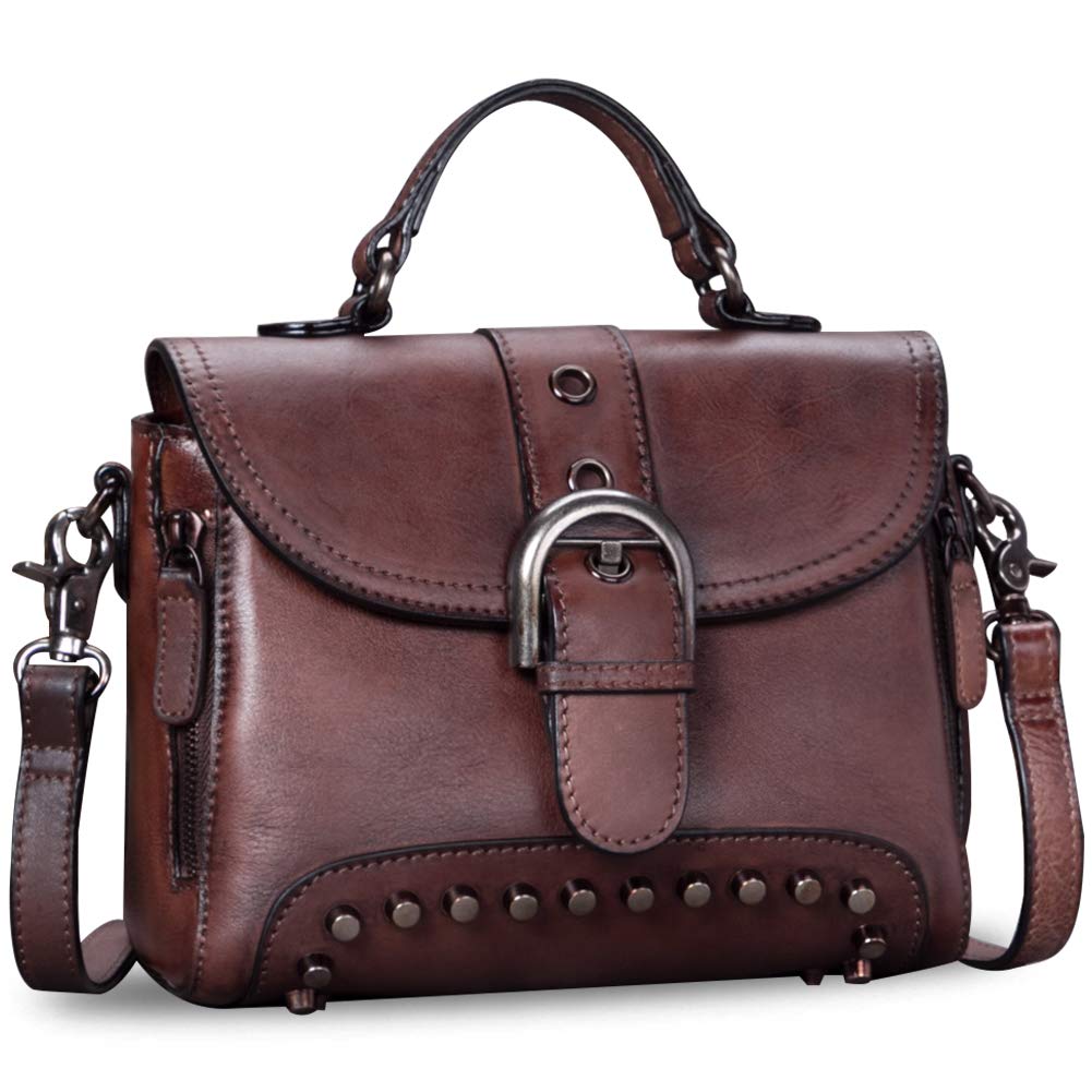 Genuine Leather Small Purses for Women - Vintage Real Leather Shoulder Bag Crossbody Purse with Adjustable Strap - Perfect for Daily Use, Travel & Shopping
