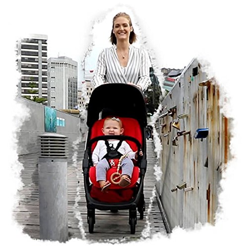 Phil & Teds Go Umbrella Travel Stroller - Ultra Lightweight (11lbs) Compact Cherry Red Stroller with One-Hand Fold, Removable Bumper Bar & Reversible Seat Liner - Travel System Ready Full Suspension - Perfect for Air Travel, City Walks & Daily Errands