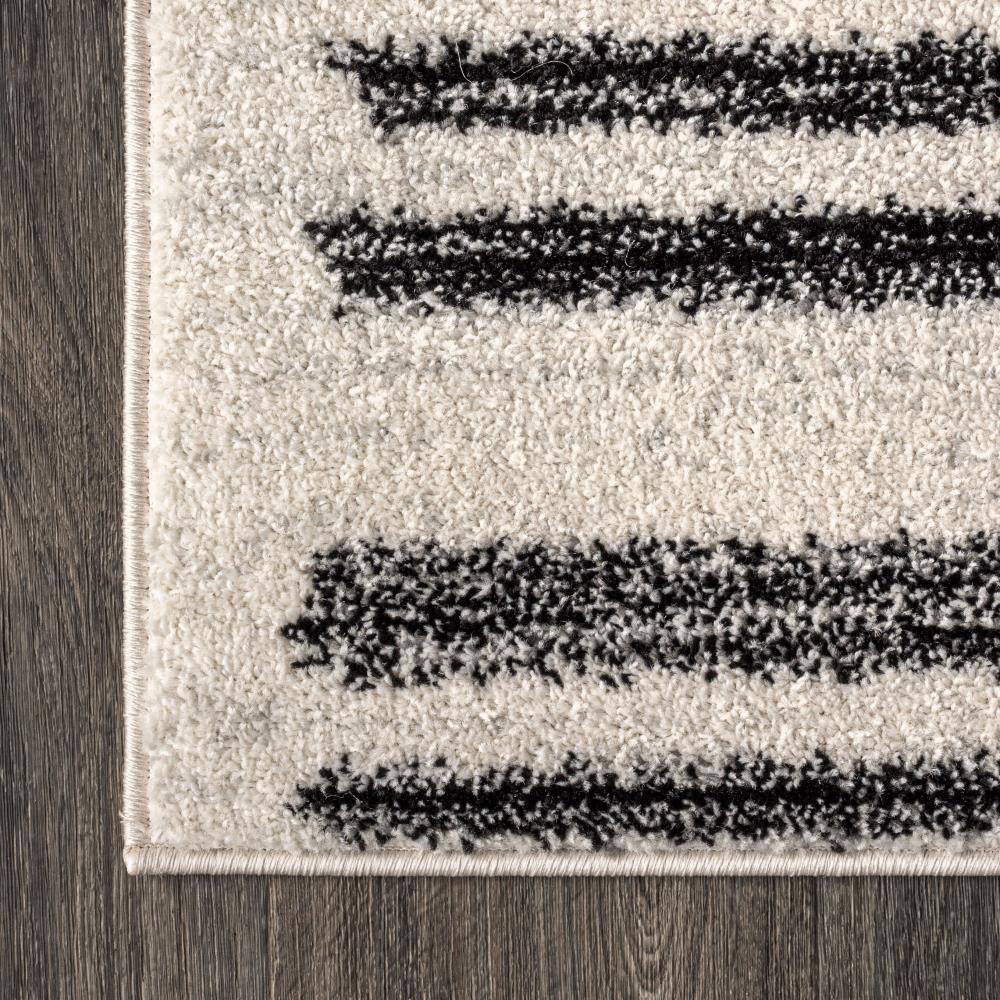 Khalil Modern Berber Stripe Area Rug - Soft Moroccan Style Non-Slip Living Room Carpet for Home Decor, Bedroom & Office