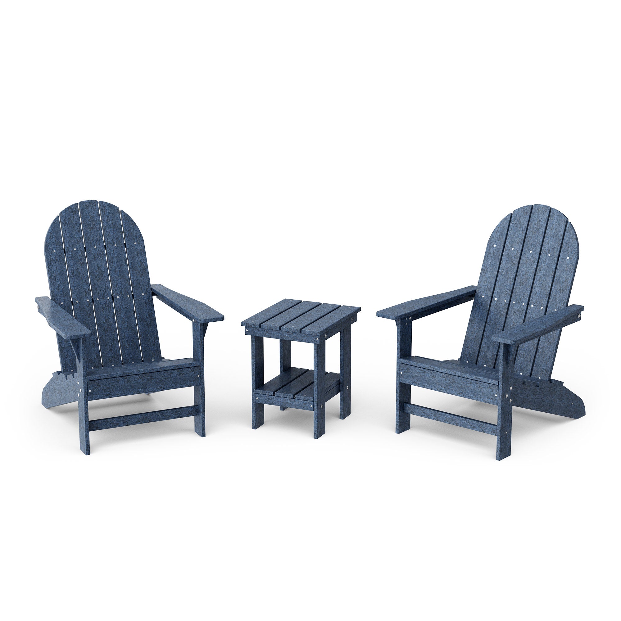 Freedom 3-Piece Traditional Adirondack Chair Set with Side Table - Outdoor Patio Furniture for Garden, Deck, Poolside & Backyard Relaxation