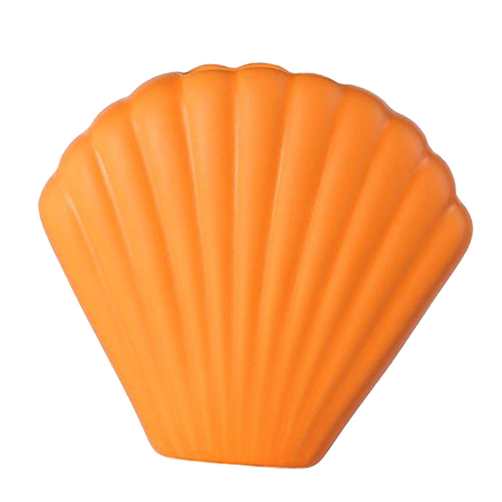 Modern Ceramic Shell Shape Vase - Orange Decorative Flower Pot for Home Decor, Indoor Plants & Table Centerpiece | Elegant Home & Office Decoration Gift Idea