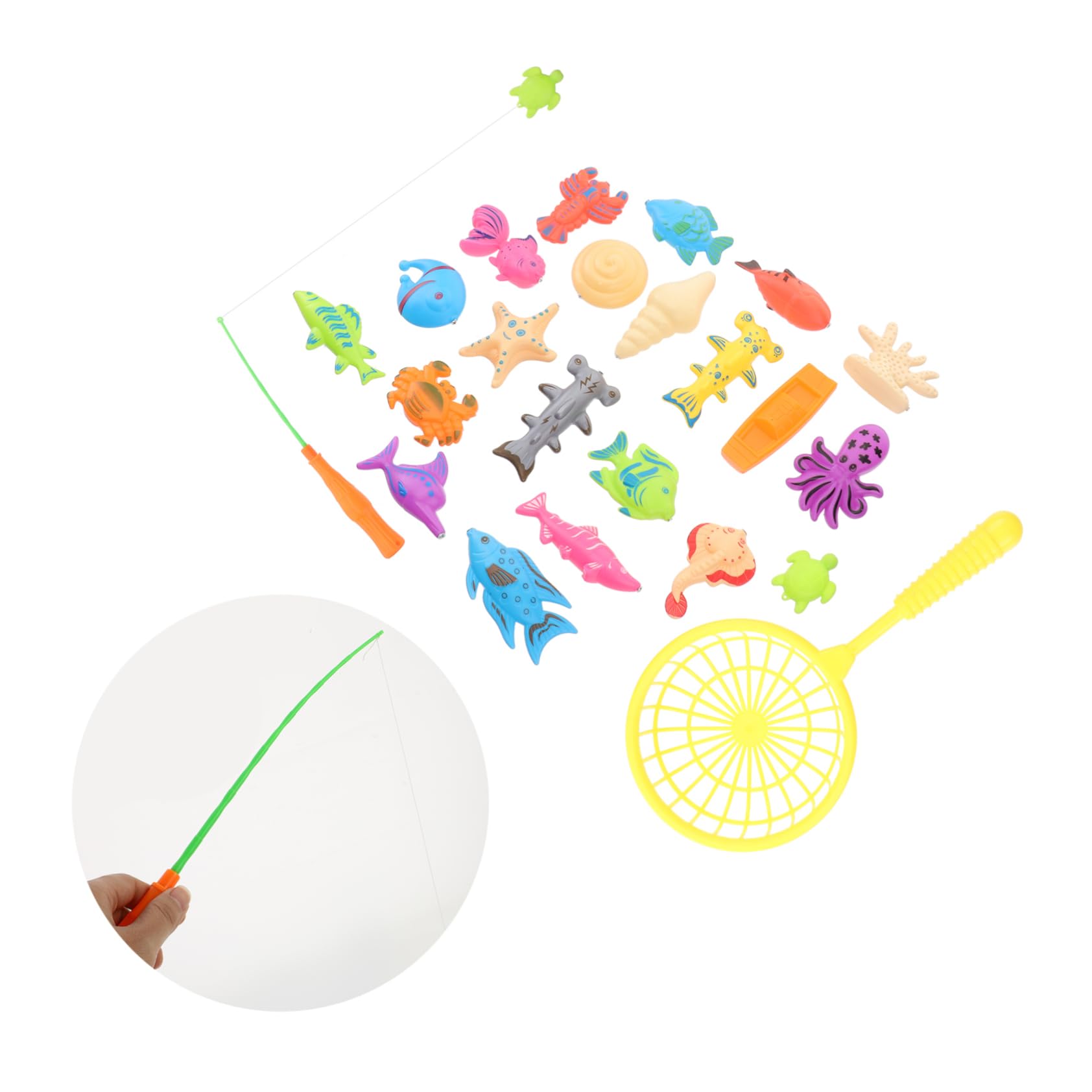 BRIGHTFUFU Kids Fishing Toy Set - Bath Tub & Water Play Fishing Game for Toddlers - Fun Plastic Fishing Rod & Fish Toys for Indoor & Outdoor Play - Perfect for Pool, Beach, and Bathtime Activities