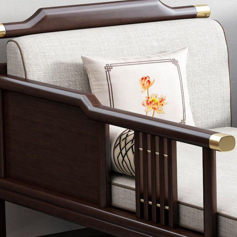 Vintage Beige Padded Chaise Lounge Accent Chair with Left-Facing Armrest - Right-Hand Piece for Living Room, Bedroom & Reading Nook - Cozy Modern Furniture for Relaxation