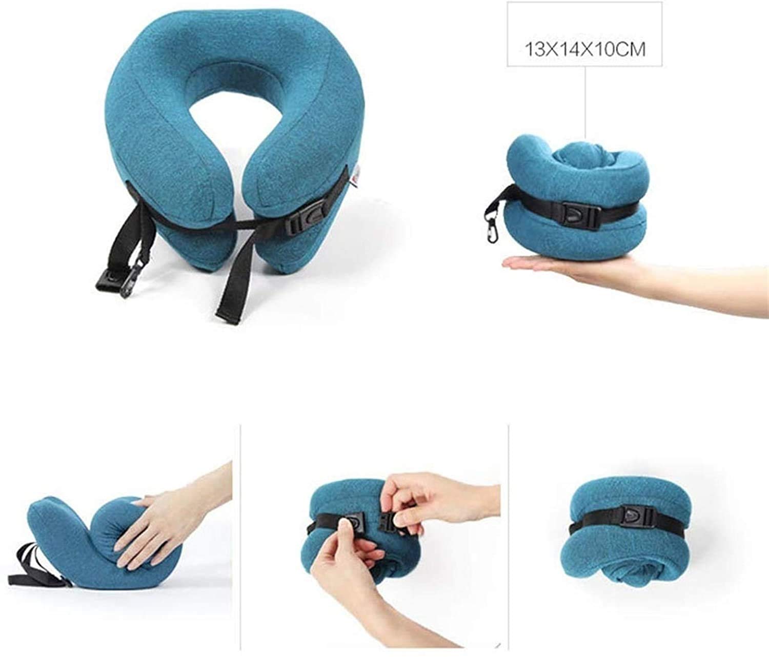 Ergonomic Memory Foam Neck Pillow for Travel - 360° Head Support, Breathable U-Shape Design with Compact Carry Bag - Perfect for Airplane, Car, Office & Home Use (Gray)