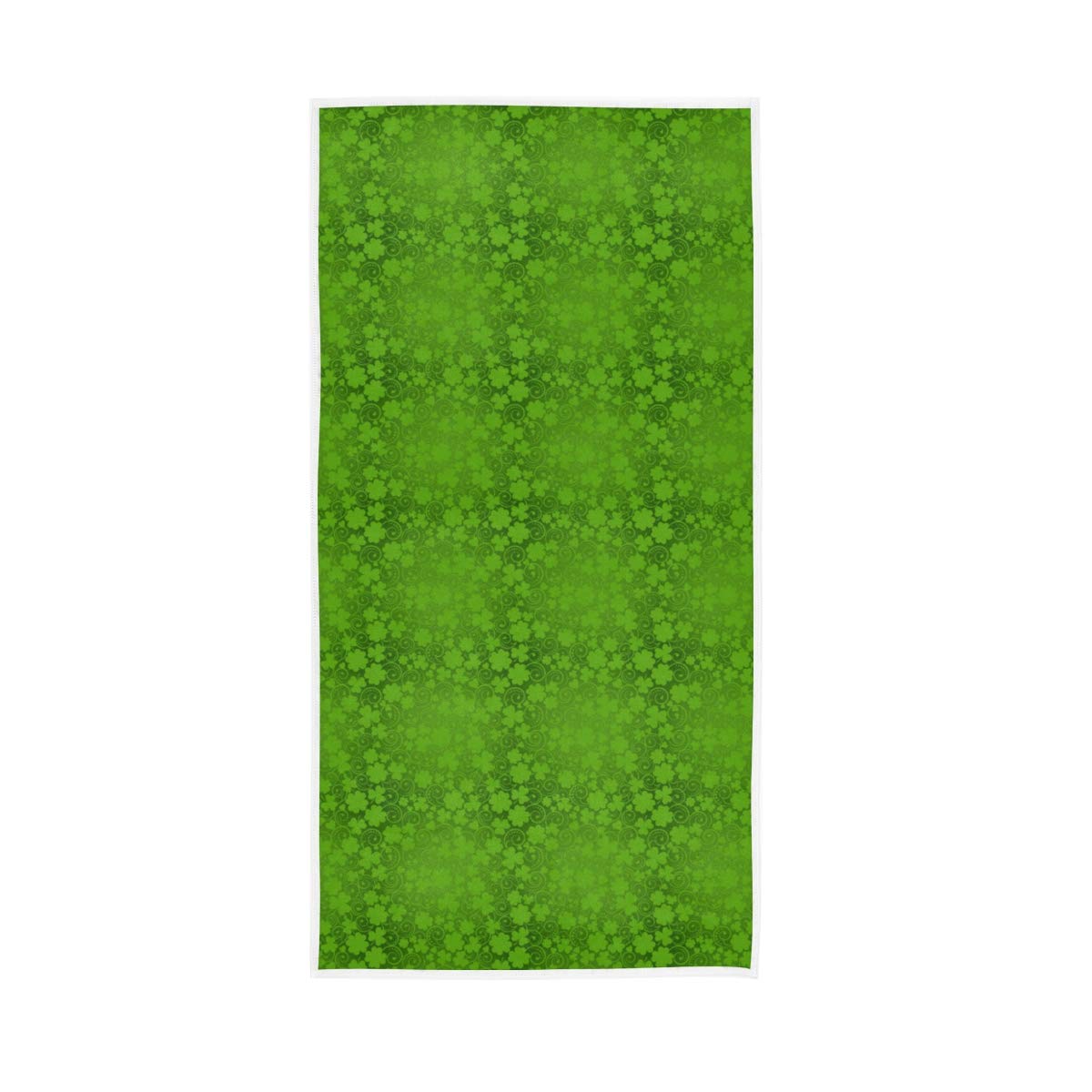 ALAZA St. Patrick's Day Hand Towels & Bath Towels Set - Shamrock Seamless Pattern Green Bathroom Towels for Irish Themed Decor, Kitchen, Guest Bath & Party Decorations