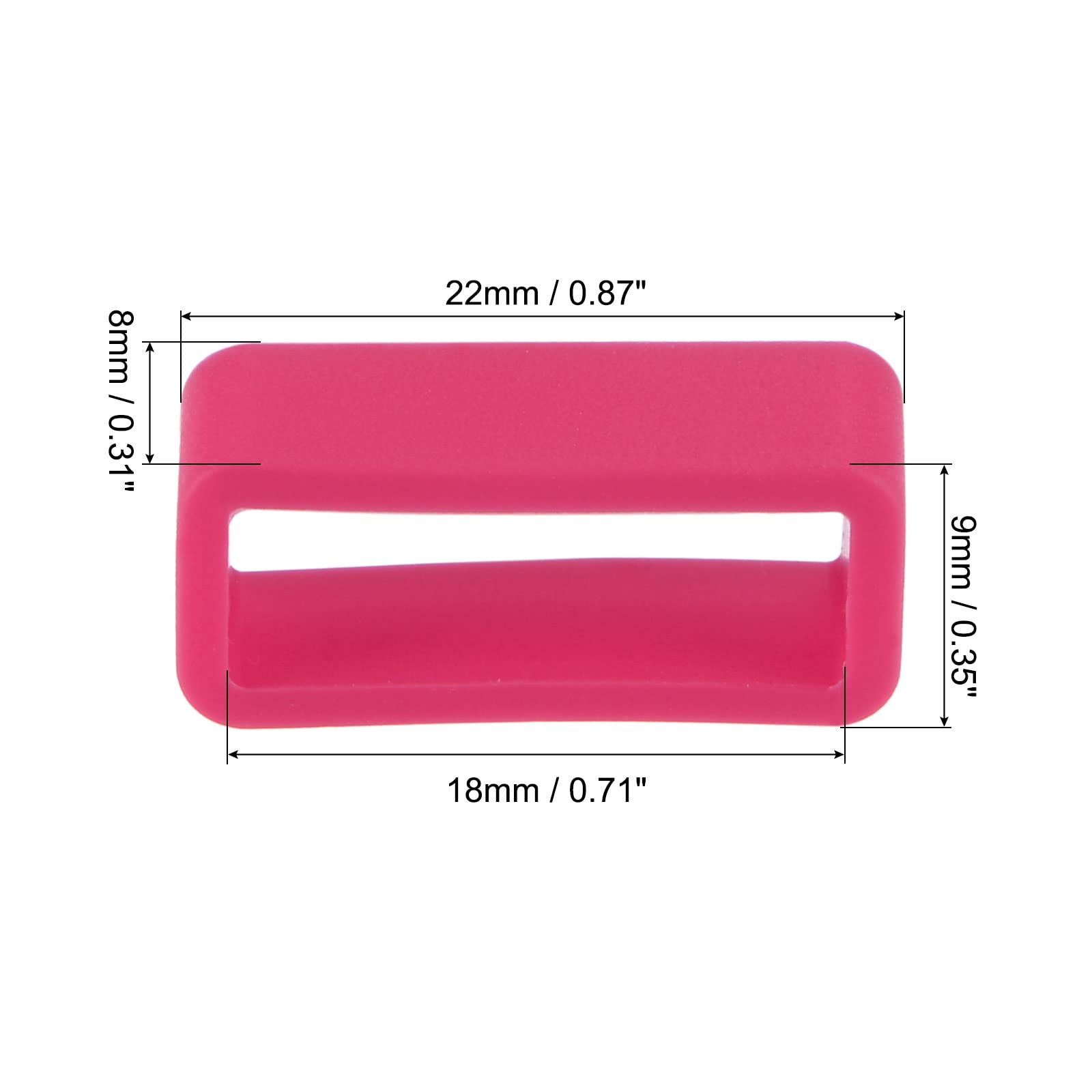 18mm Silicone Watch Band Holder - Rose Red 4 Pcs for Secure Fit