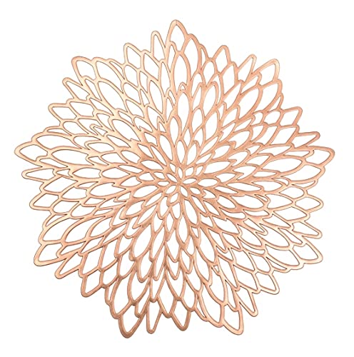 Rose Gold PVC Hollow Insulation Coaster Pads - Heat Resistant Table Mats for Bowls & Dining - Christmas Home Decor & Holiday Table Setting Accessories