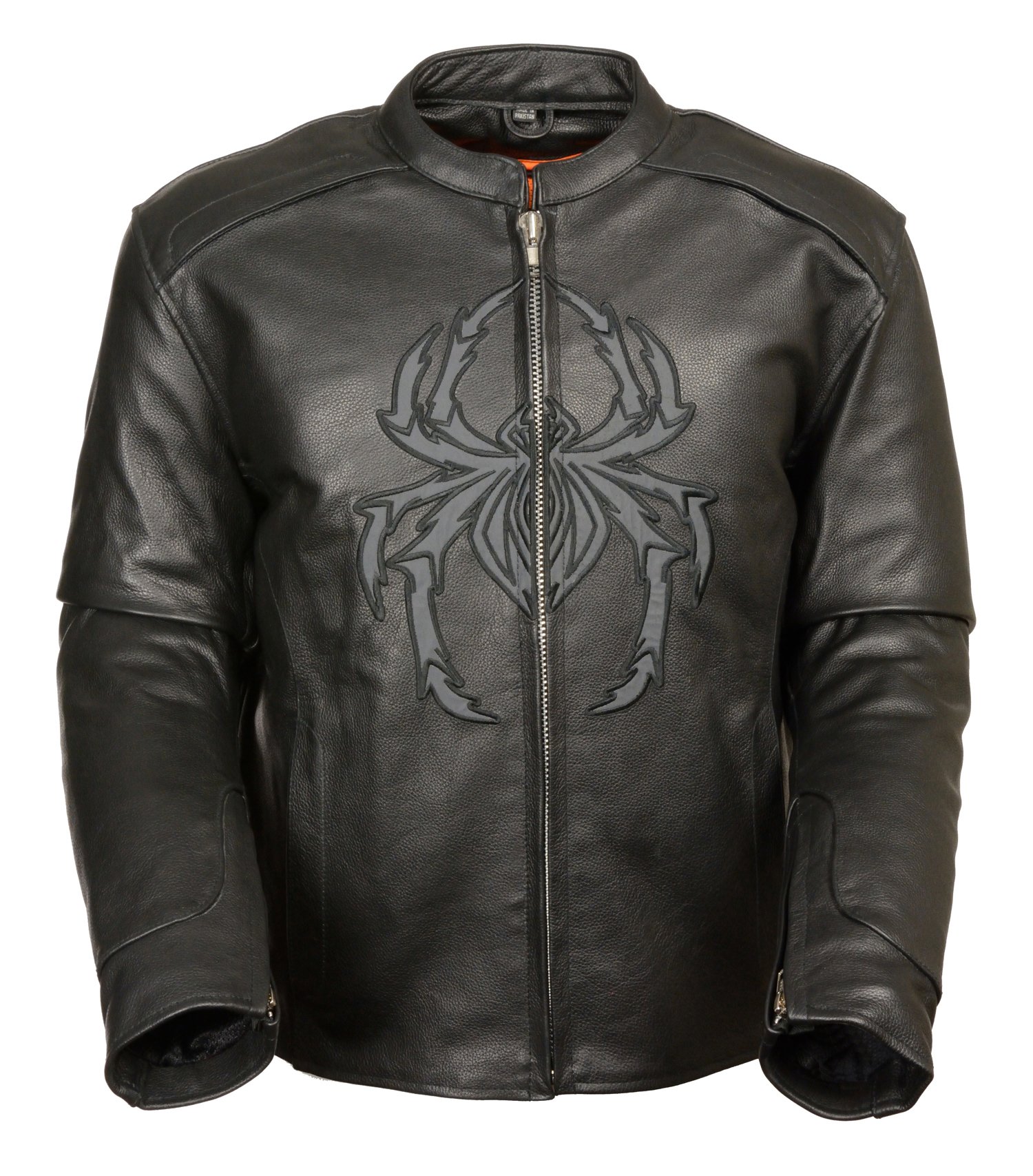 Milwaukee Leather Men's Embroidered Spider Design Biker Jacket - Premium Motorcycle Riding Gear for Harley Davidson & Cruiser Enthusiasts