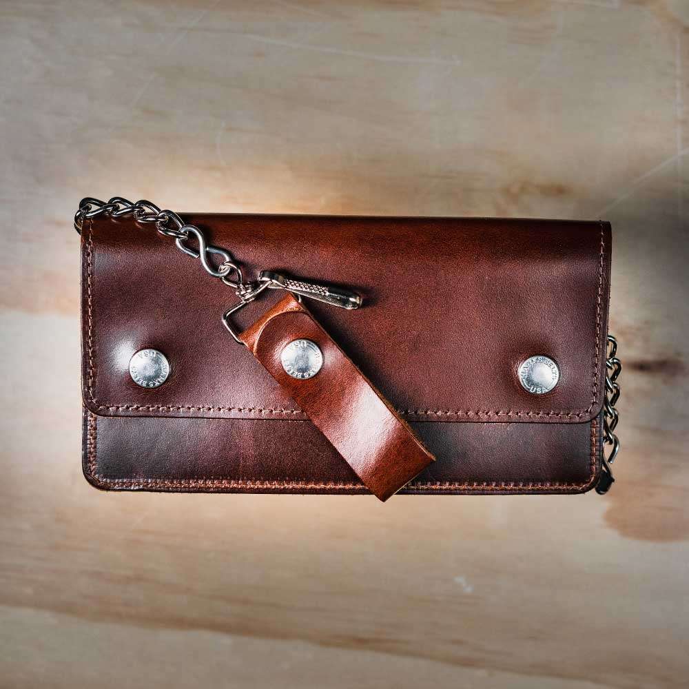 Big Bear Biker Chain Wallet for Men - Durable Leather Money Clip Wallet with Metal Chain - Perfect for Motorcycle Riders, Bikers & Outdoor Enthusiasts