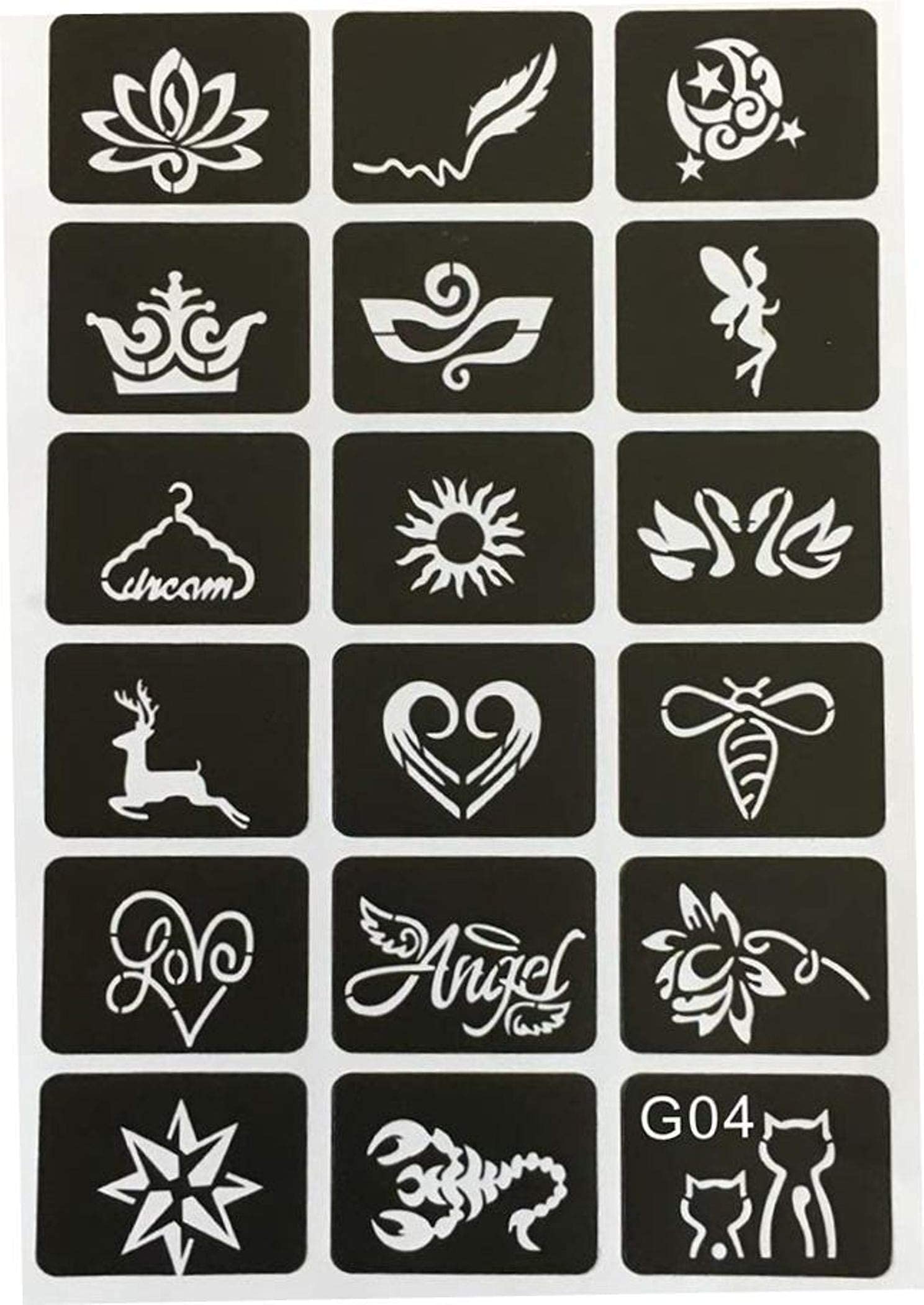 Premium Henna Tattoo Stencil Kit for Hands, Body, Fingers & Face | Temporary Mehndi Art for Women, Girls & Kids | Design NIV-301 in Black | Perfect for Parties, Weddings & Festive Celebrations