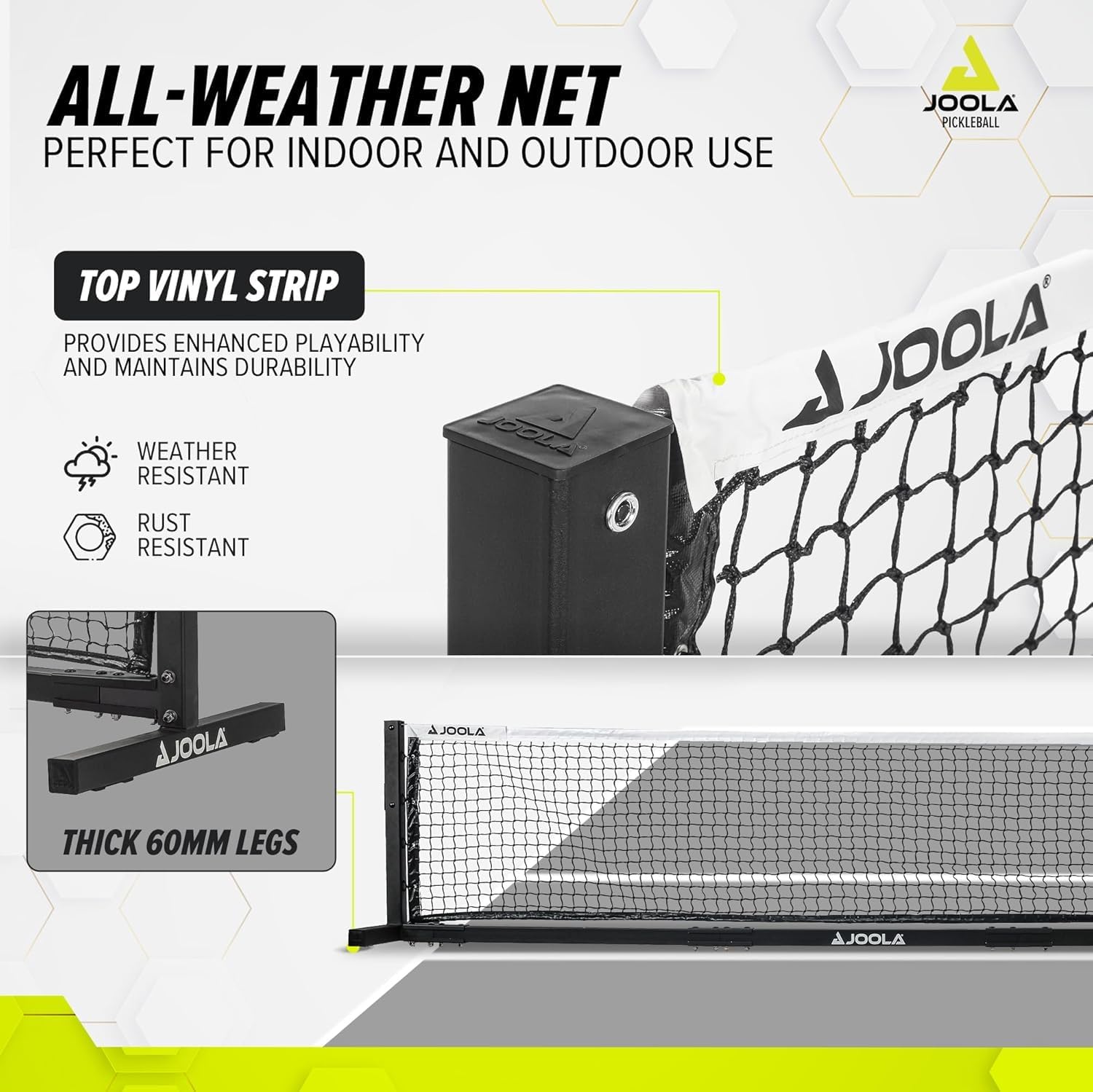 JOOLA Pro Pickleball Net (Small) - Portable & Regulation Size for Outdoor/Indoor Games - Perfect for Backyard, Court & Tournament Play