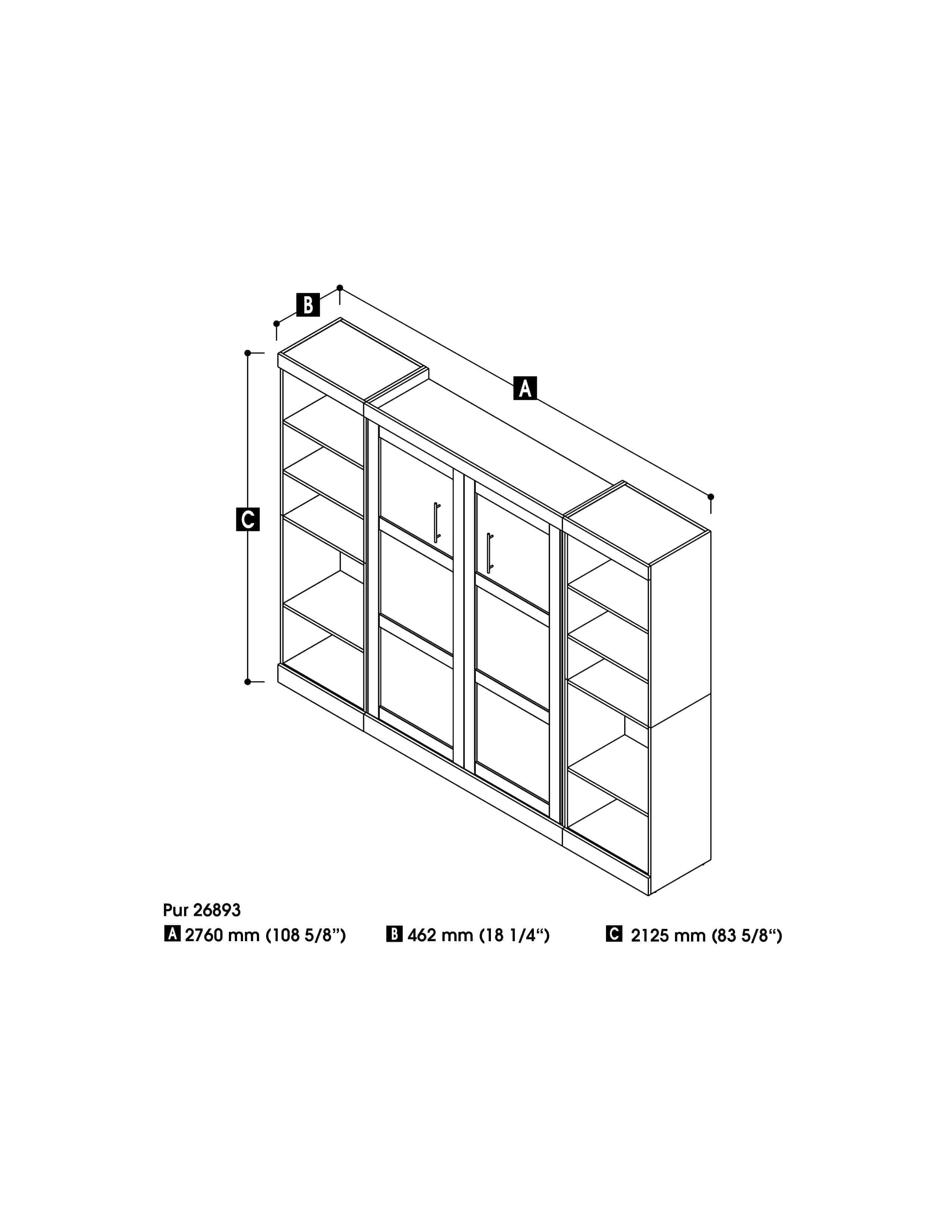 Space-Saving Full Murphy Bed with 2 Storage Units (109W) - 7 Color Options for Home, Office, or Guest Room Use