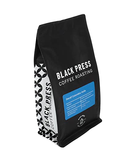 Organic Decaf Colombian Black Press Coffee - Premium Ground Coffee for French Press, Cold Brew & Drip Coffee Makers - Rich Flavor & Aroma for Home, Office & Travel Use