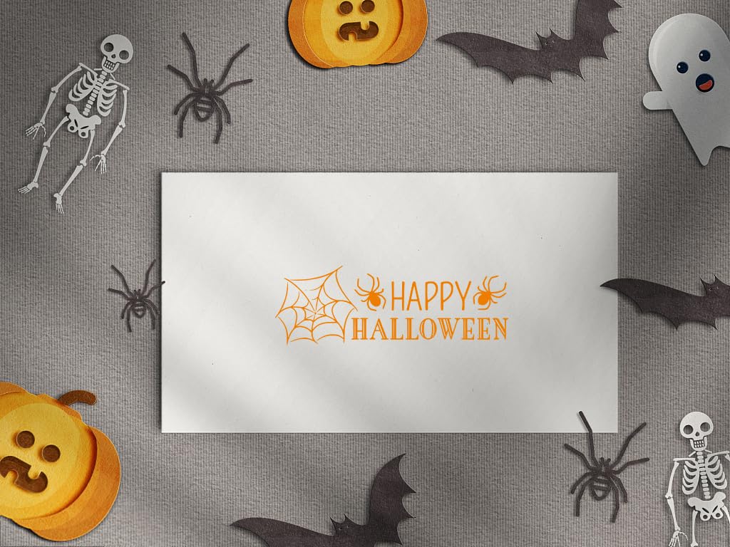 Happy Halloween Clear Rubber Stamps Set - Ghost & Skull Words for Card Making, Bullet Journal, DIY Scrapbook, Notebook Decoration - Perfect for Handmade Crafts, Party Invitations & Spooky Season Decor