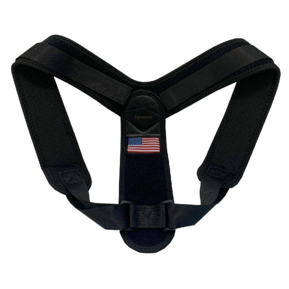 IPOOUER Posture Corrector for Men & Women - Adjustable Back Brace for Neck, Shoulder & Upper Back Pain Relief - Clavicle Support - Universal Fit - Perfect for Office Work, Driving & Daily Activities